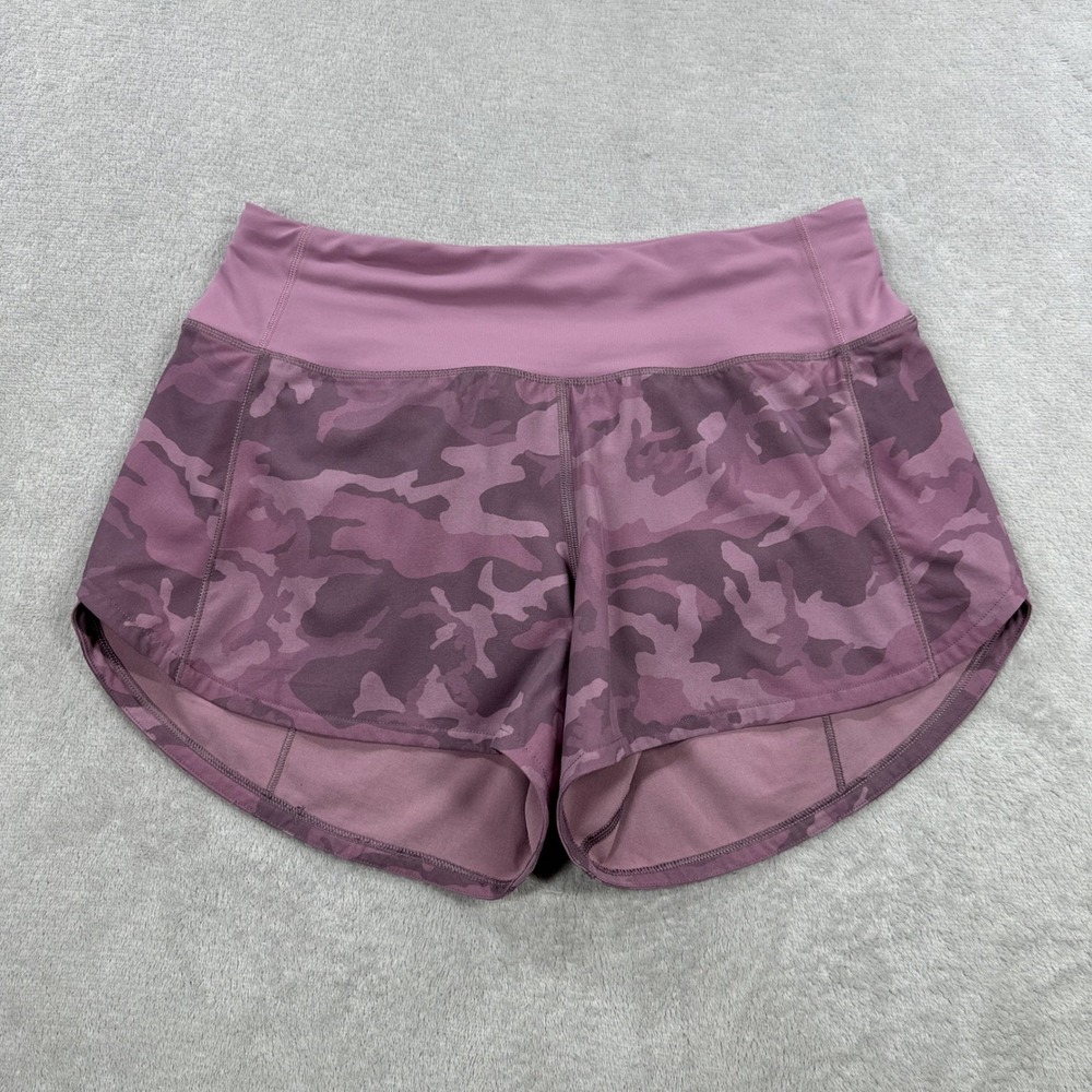 Lululemon Speed Up Short Womens 4 Tall Pink Camo 4" Mid Rise Running Workout Gym